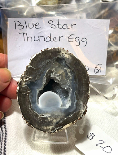 Blue star thunder egg polished - blue,