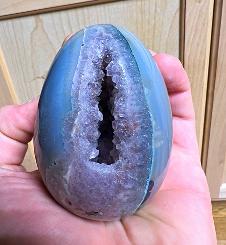 Agate geode egg yoni - egg, druzy