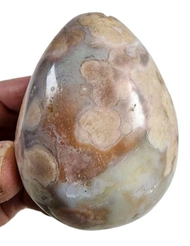 Flower agate polished egg - flower,