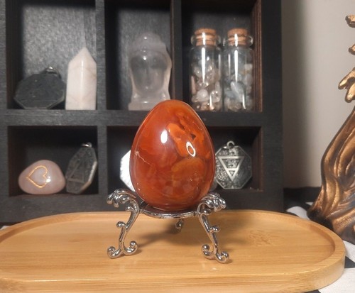 Red carnelian agate crystal - red,